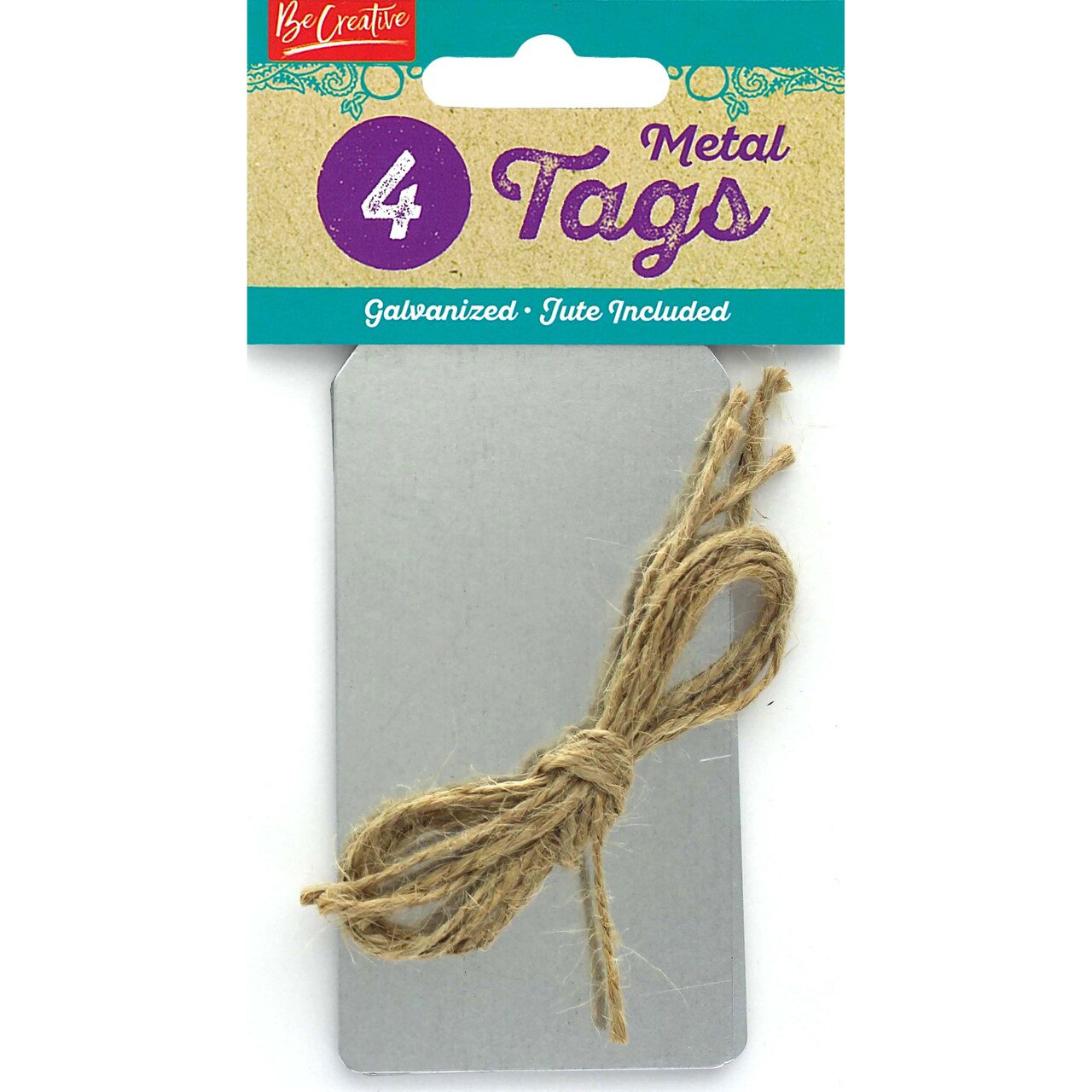 Leisure Arts Galvanized Metal Tag 4pc, Metal Tags, Blank Aluminum Tags, Blank Metal Tags, Trap Tags, Metal Labels, Metal Tags for Engraving, Metal Tag Maker, Brass Metal Tags